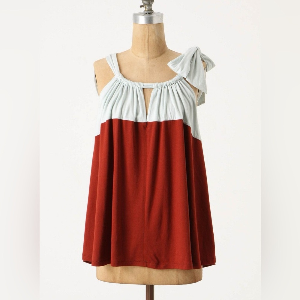 Anthropologie boho vacation Brown Diverse Density Tank Top Pilcro Size Small 🟣